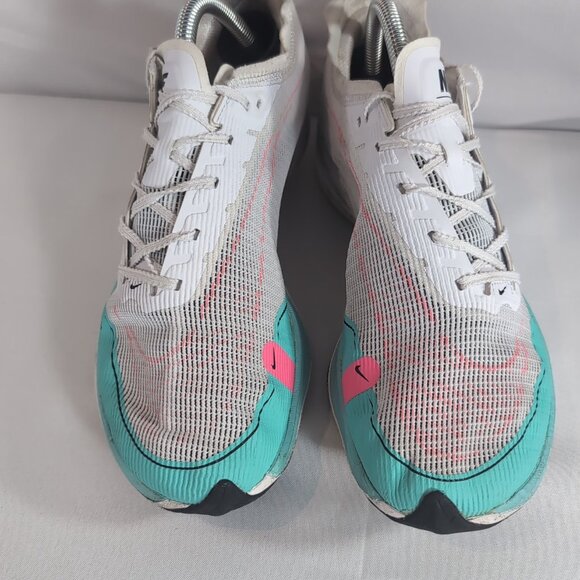 Nike ZoomX Vaporfly Next% 2 CU4111-101 US 8.5 M 10 W White Watermelon Pink Blue - Picture 3 of 16